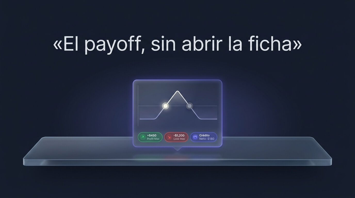 Análisis y diagrama de payoff de una estrategia desde la propia lista, sin abrir la ficha completa